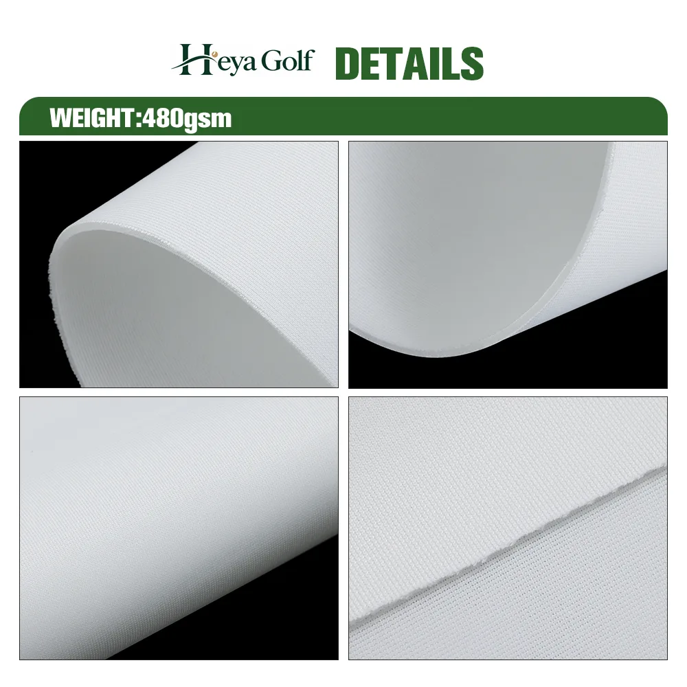 white golf simulator screen fabric 3-layer