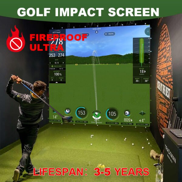 Fireroof Ultra  – 560gsm Fire-Resistant Golf Impact Screen Fabric - Image 2