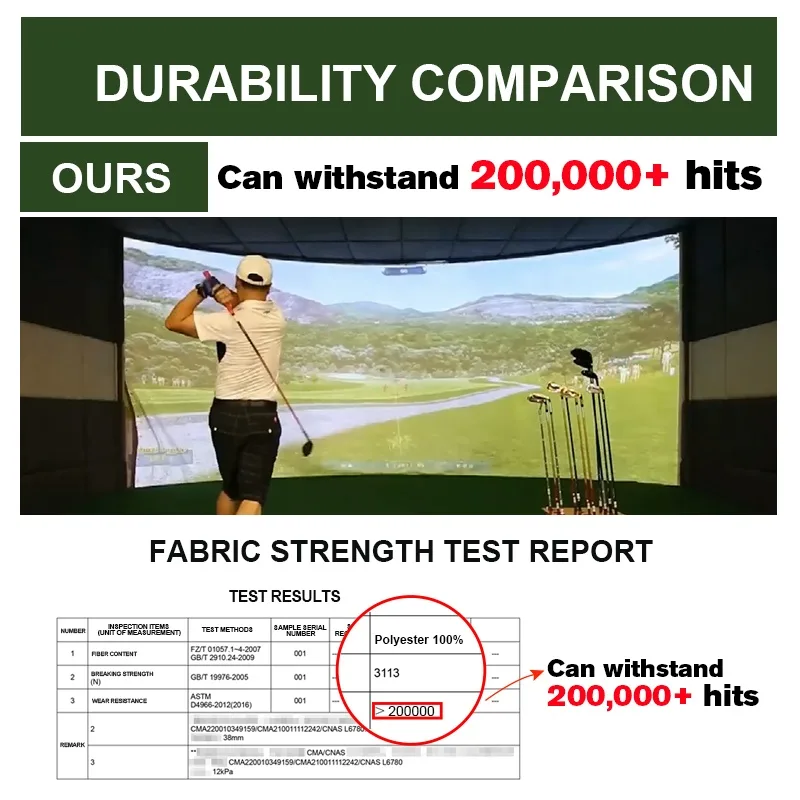 Golf Simulator Projection Screen-B Type 540gsm Ultra - Image 2