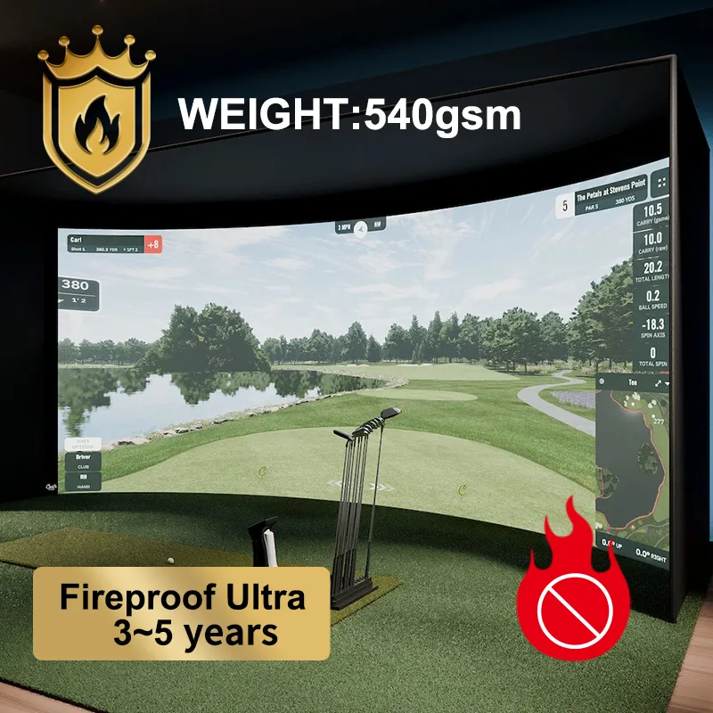 C Type golf impact screen fabric, fire-rated, low rebound