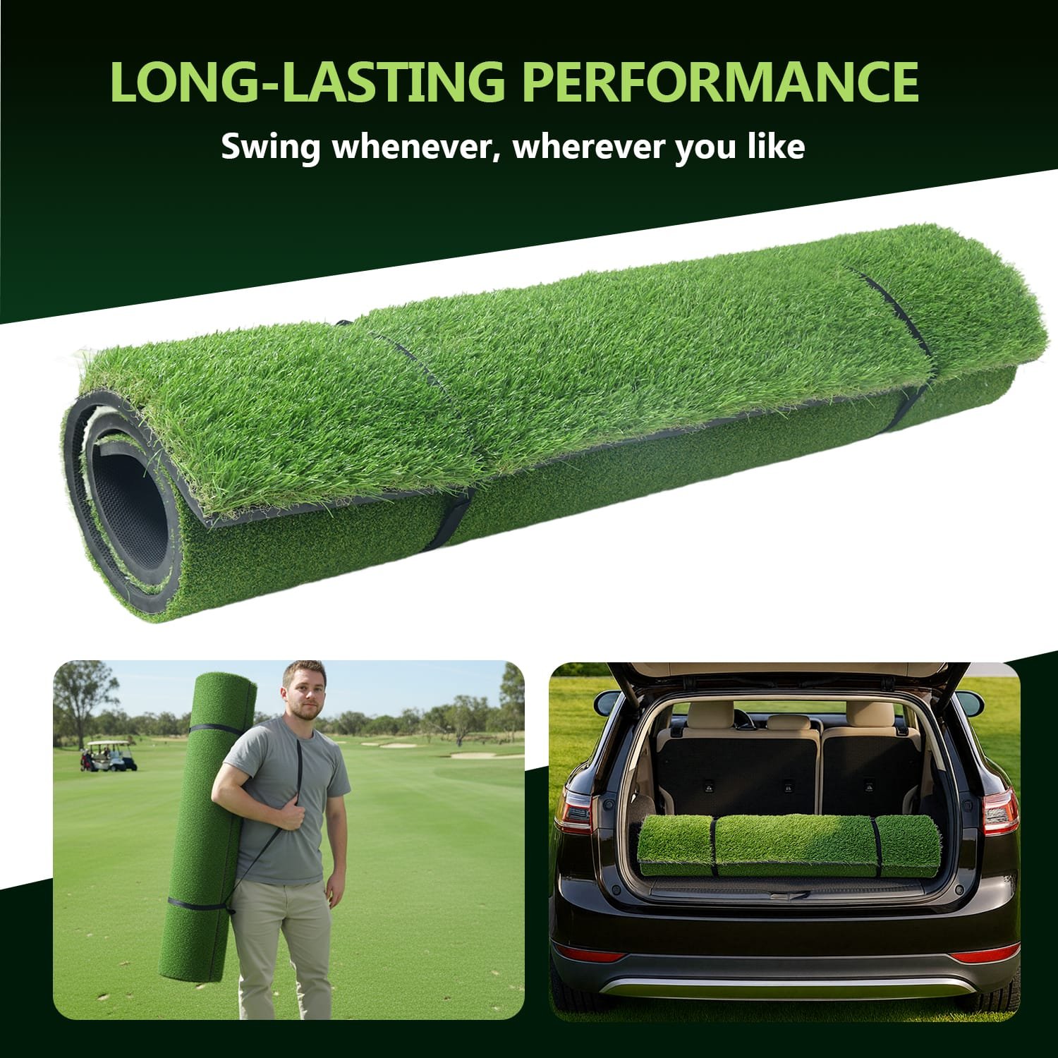 Artificial Grass Putting Green Golf Mat - Golf Practice Turf, 40mm PortablePutting Green for Golf Simulators & Backyards - Image 5