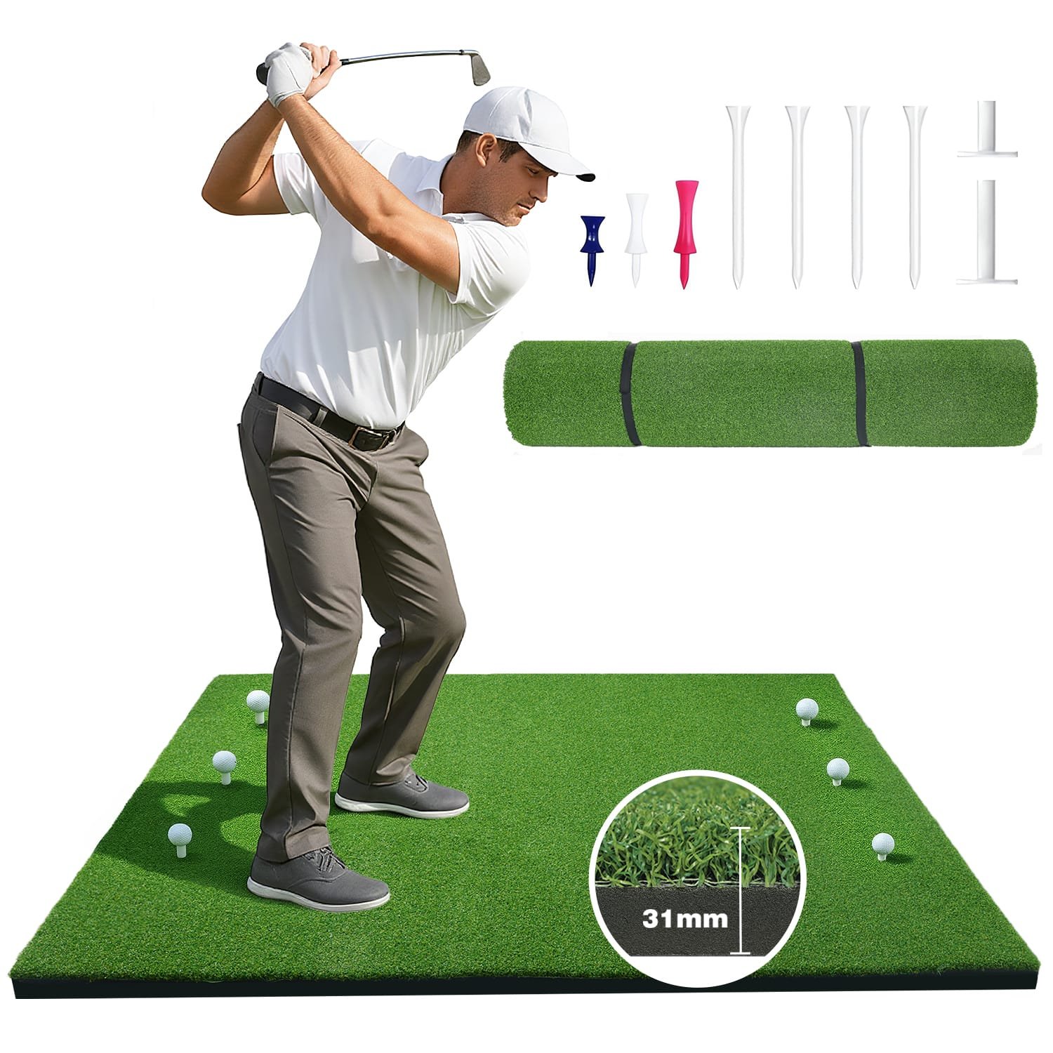 Artificial Grass Putting Green for Golf Simulator,6-Hole Design - Image 2