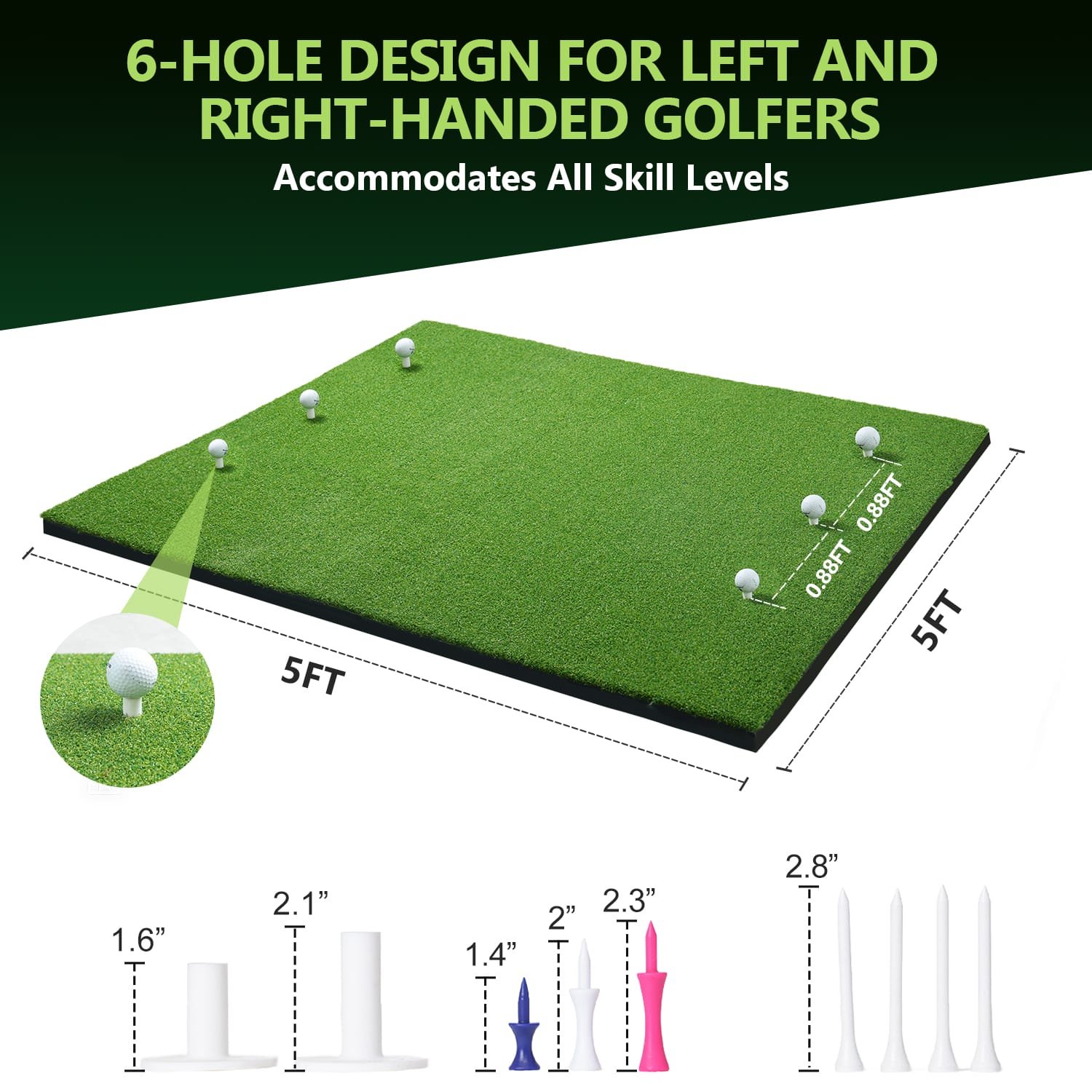 Artificial Grass Putting Green for Golf Simulator,6-Hole Design - Image 3
