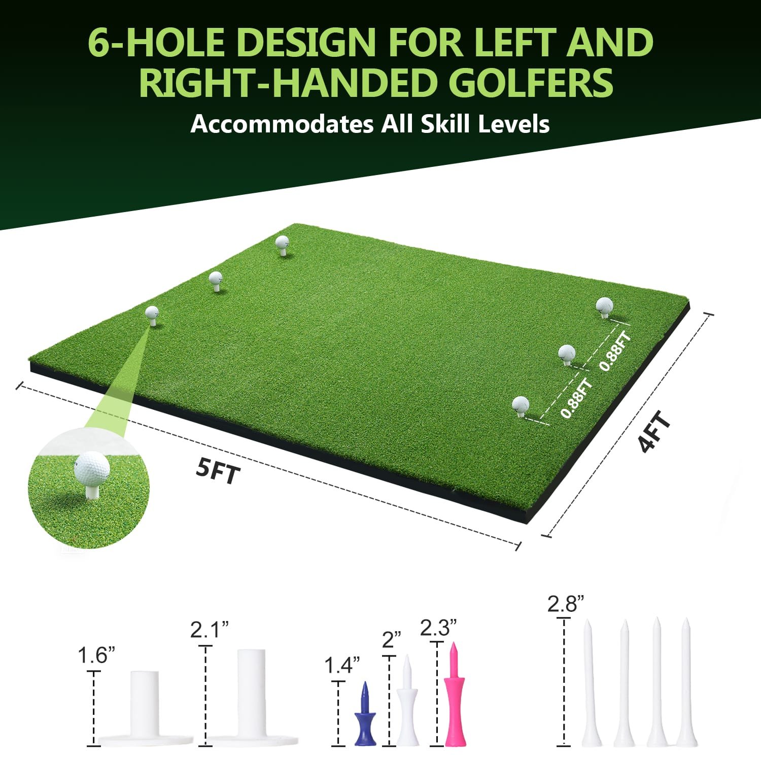 Artificial Grass Putting Green for Golf Simulator,6-Hole Design - Image 4