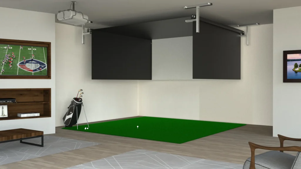 retractable golf simulator screen
