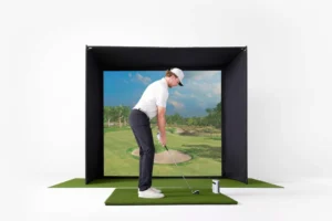 Golf simulator blackout backing