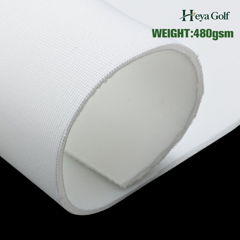 White 480 GSM impact projection screen fabric for indoor golf simulator