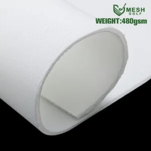 White 480 GSM impact projection screen fabric for indoor golf simulator