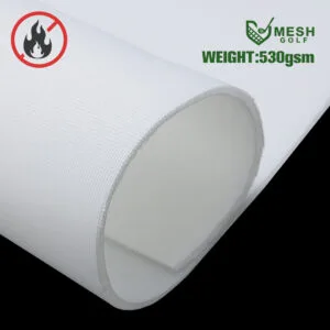 fire retardant white golf impact screen fabric