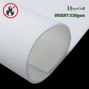 fire retardant white golf impact screen fabric - Heya Logo